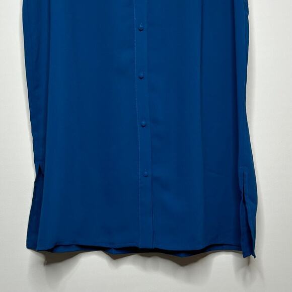 NWT 41 Hawthorn Blue Sleeveless Button Front Shirt Size L Stitch Fix - Picture 3 of 9
